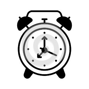 Classic alarm clock glyph icon, premium vector