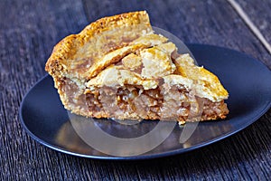 Classic american autumn apple pie, top view