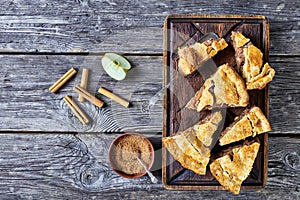 Classic american autumn apple pie, top view