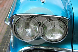 Classic American car headlights