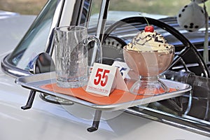Classic american fifties car and fastfood theme