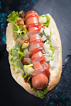 Classic american hot dog