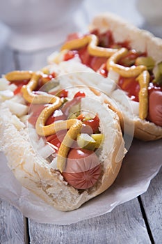 Classic american hot dog