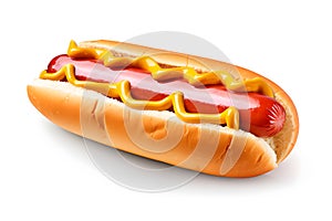 Classic American hot dog with condiments