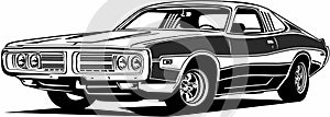 Classic american legendary muscle car