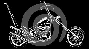 Classic american motorcycle on white background