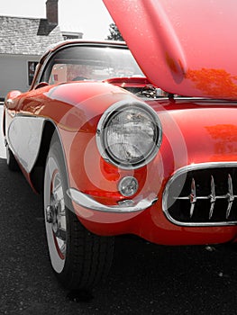 Classic American Red Sports Car