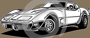 Classic american vintage retro custom muscle car Chevrolet Corvette photo