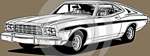 Classic american vintage retro custom muscle car Ford Gran Torino