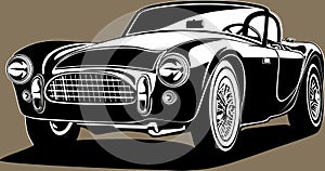 Classic american vintage retro icon of muscle car Ford Shelby Cobra