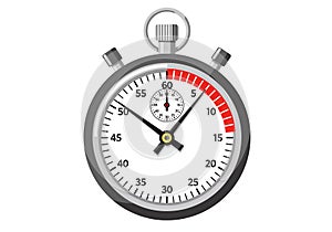Classic Analog Stopwatch Vector Illustration