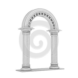 Classic Ancient Greek Column Arc. 3d Rendering