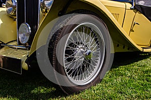 Classic antique car vintage wire wheel