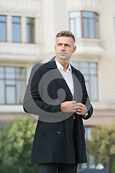 Classic is always appropriate. Business concept. Business life. Man classic style urban background. Successful and