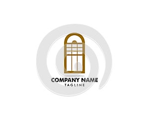 Classic arched window Icon Vector Logo Template