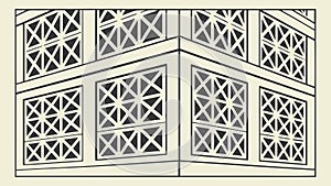 Classic Architectural Window Pattern Vector, vector design Generative AI