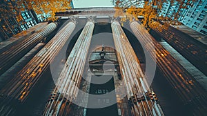 Classic Architecture with Columns.Timeless Elegance: