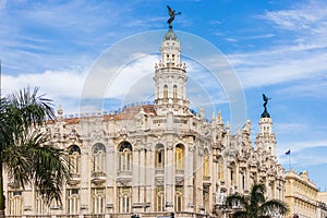 The classic architecture of Inglaterra Hotel in Havana, Cuba photo