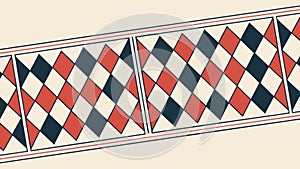 Classic Argyle Diamond Border, Textile Pattern, vector design Generative AI