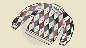 Classic Argyle Sweater Pattern Illustration, vector design Generative AI