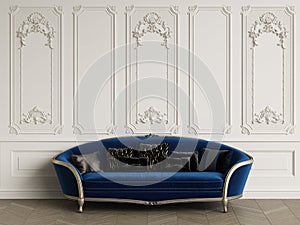 Classic armchair in classic interior with copy space