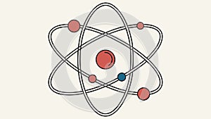 Classic Atomic Structure Model Illustration, vector design Generative AI