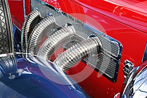 Classic Automobile Exhaust Pipes Detail