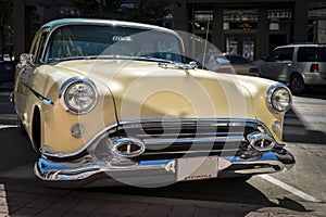 Classic automobile parked at the curb