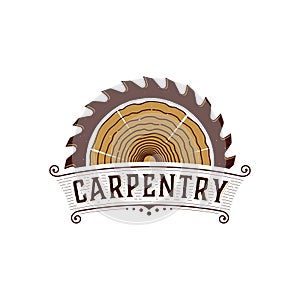Classic badge carpentry logo concept