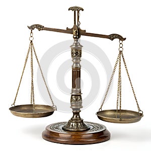 Balance Scale isolated on white background photo