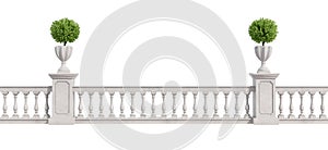 Classic balustrade isolated on white