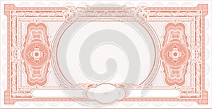 Classic banknote mockup with blank space red