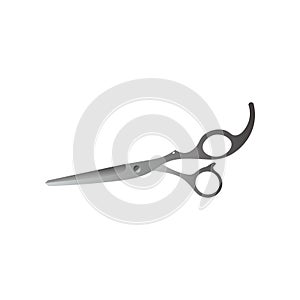 Classic barber scissors with sharp ends for cutting hair isolated on white background