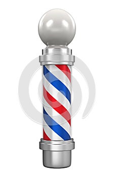 Classic Barber Shop Pole Isolated