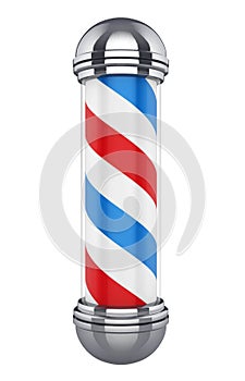 Classic Barber Shop Pole Isolated