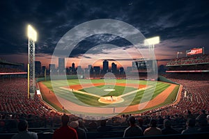 Classic baseball game at Fenway Park capturing. Generative ai