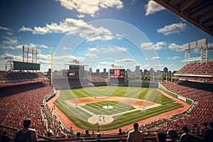 Classic baseball game at Fenway Park capturing. Generative ai