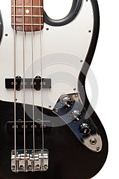 Classic bass guitar body close up