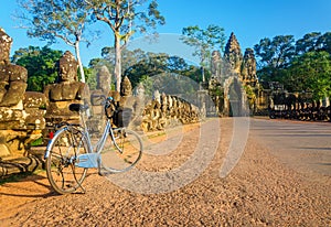 Classic bicycle in front of Angkor Wat, Cambodia