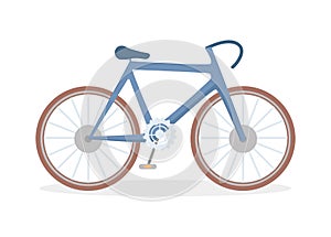 Classic bicycle vector flat illustration isolated on white background. Full-suspension mountain bike.