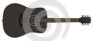 The classic black accoustic guitar