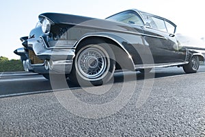 Classic Black American car close-up