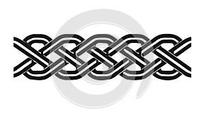 Classic Black Celtic Knot Interwoven Pattern, vector design Generative AI