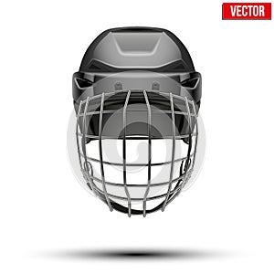 Classic black Goalkeeper Hockey Helmet isolated on