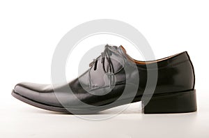 Classic black leather shoe