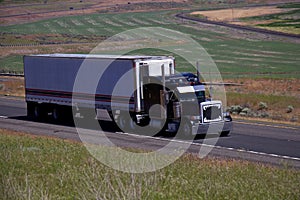 Classic Black Peterbilt / White Blank Trailer