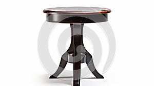 Classic Black Side Table With Circular Top - High Quality Isolated Furniture