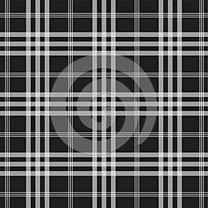 Classic Black and White Plaid Seamless Pattern Background