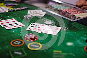 Classic blackjack game in a casino