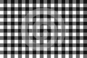 Classic blalck checkerboard Chequer seamless pattern for textile, paper print. Vector illustration.